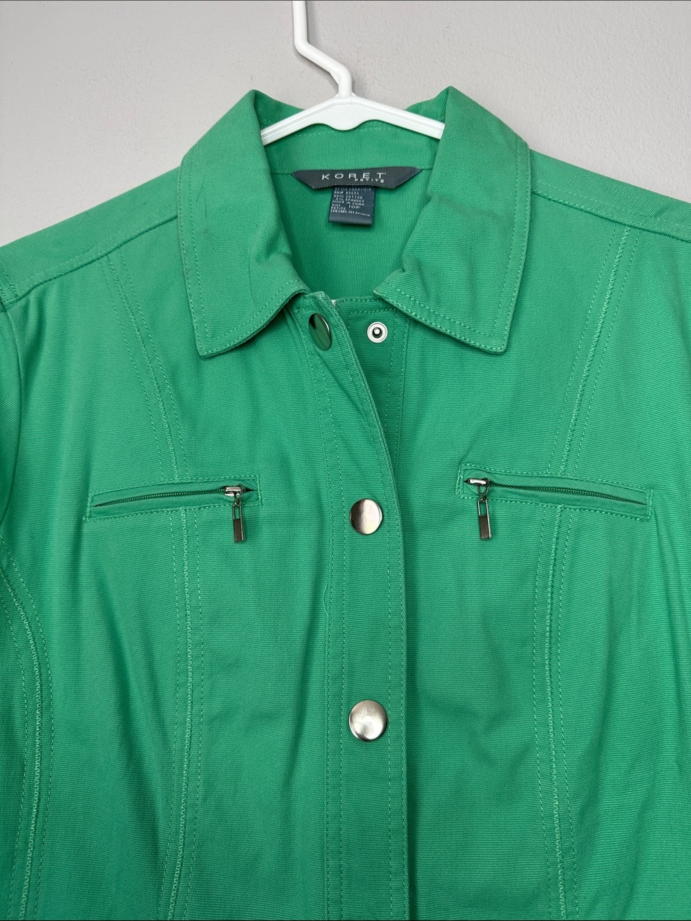 Koret Green Women's Button-Front Jacket size 10P - Picture 2 of 6